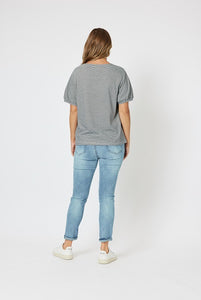 Tie Front Gathered Jeans