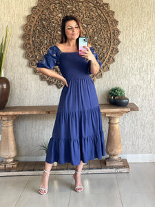 Aroha - Linen Dress - Blue