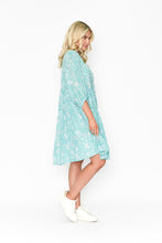 Load image into Gallery viewer, Blue Boho Dress 100% cotton
